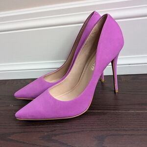 L'Intervalle purple leather stilletto pointed toe heels
